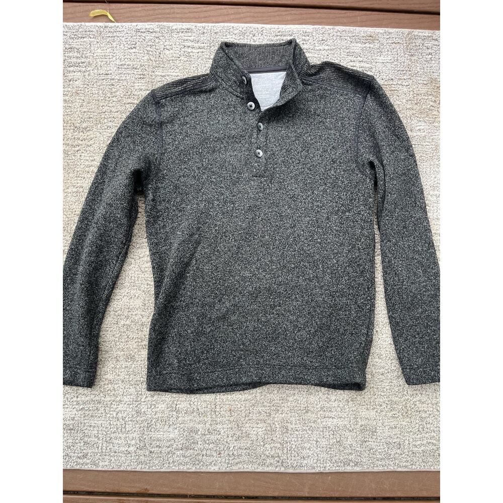 Men's Van Heusen men’s gray and black button-down pullover sweater, size S
